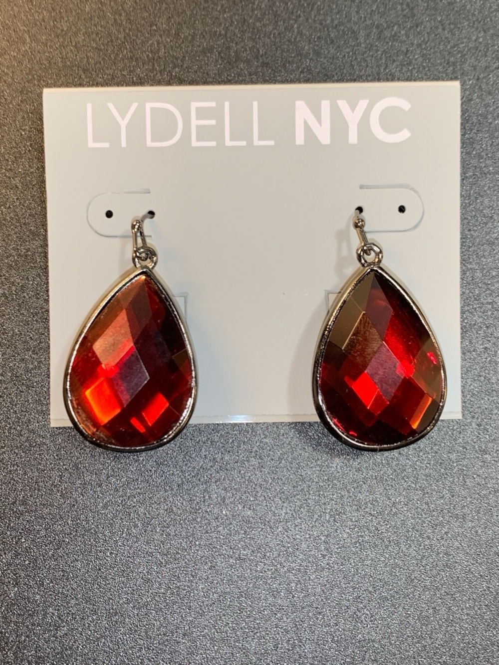 NWT Lydell NYC Red Teardrop Dangle Earrings